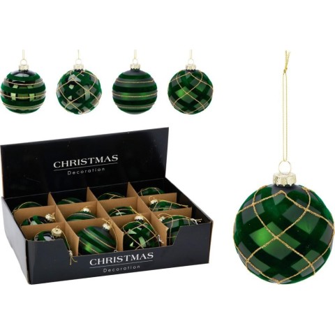 SFERA VETRO 8CM DECO VERDE 4AS